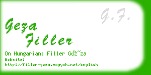 geza filler business card